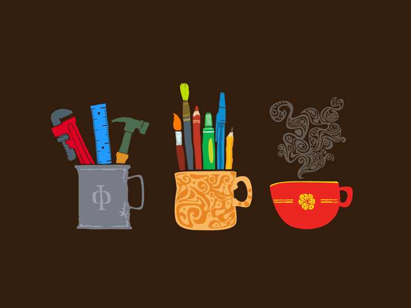 Tools of the Trade coffee illustration mugs tools
