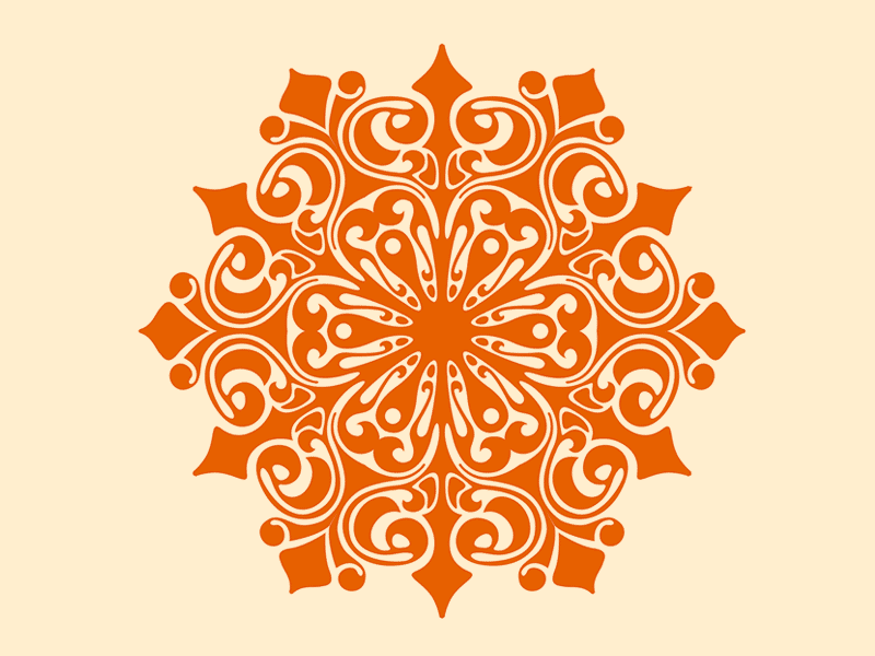 New project abstract illustration orange snowflake