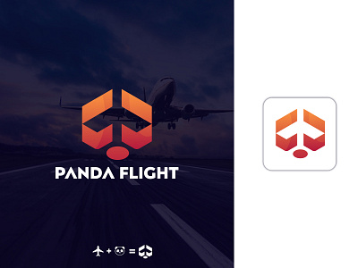 PANDA FLIGHT Logo Design color logo design colorful logo flight fligt fliht logo gradient logo logo 2022 new logo panda panda flight logo panda log panda logo design pandalogo