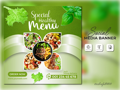 Food Social Banner Design For Recent Project