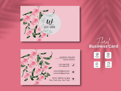 Watercolor Floral Business Card design