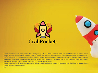 Crab Rocket Logo design
