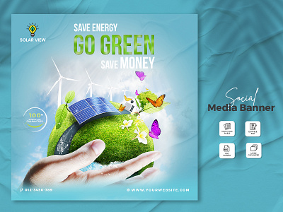 Energy Solar Social Banner design