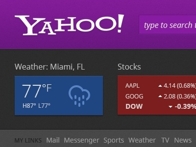 Yahoo Dribble redesign sleek windows 8 yahoo redesign