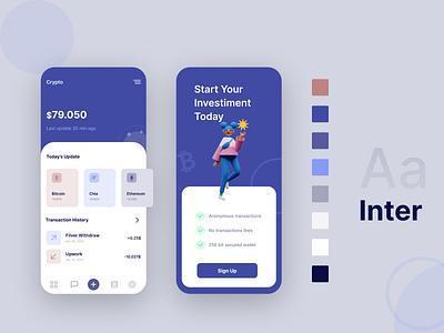 Finance App - BlueFees 3d app app design application bitcoin design ethereum figma finance flat graphic design images mobile ui