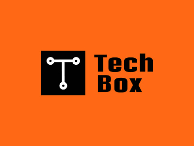 Tech Box logo logo design orange tech box tech box tech logo technology