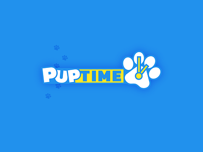Pup Time logo paw paw logo pup puppy puppy dog puppy logo time