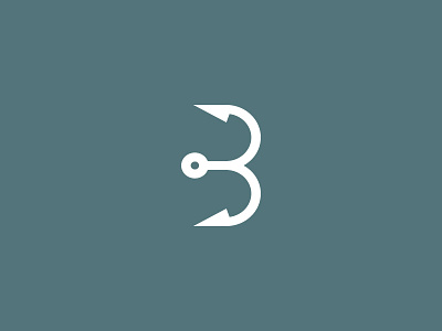 'B' Fish Hook b fish hook logo mark