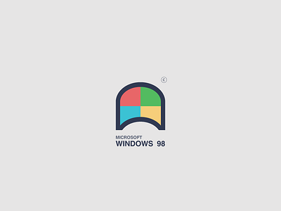 Windows 98. abstract branding design icon illustration logo mark vector web