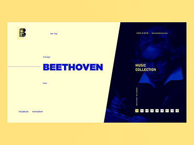 Beethoven. beethoven blue branding branding design classic logo mark music ui ux web webdesign website