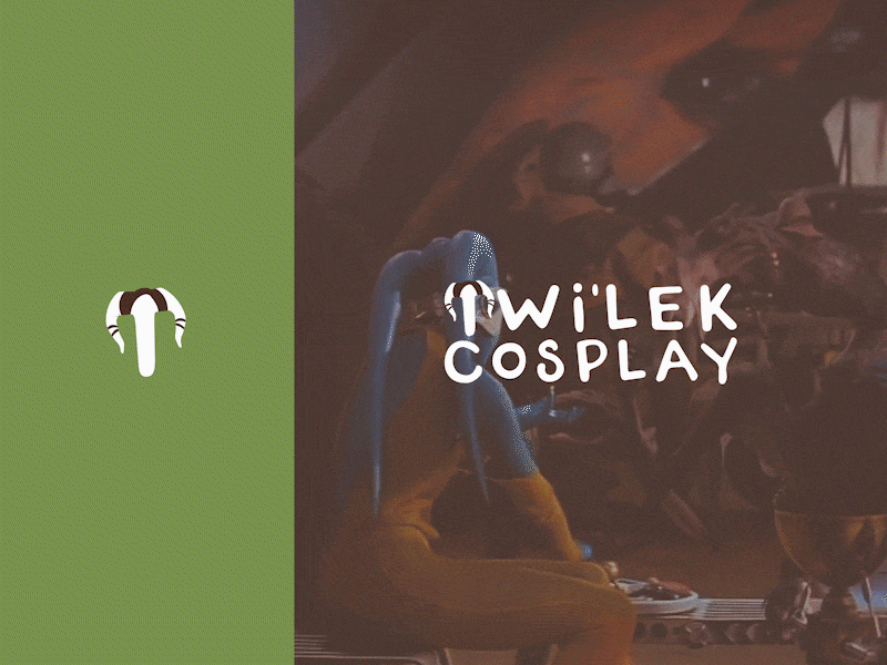 twi'lek cosplay logo Proposal animated brand branding cosplay green illustration logo logotype starwars twilek