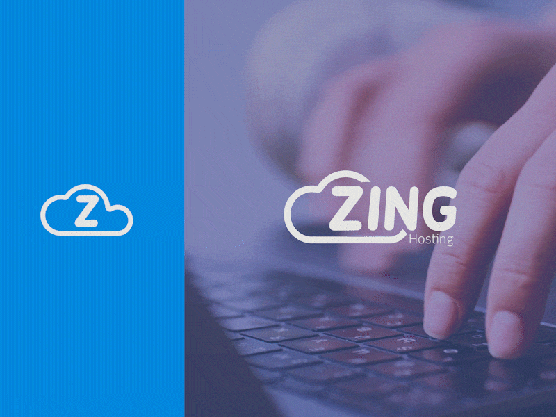 Zing Hosting Logo animation blue branding cloud computer hosting logo logotype