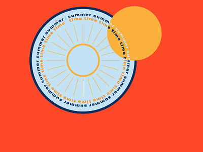 Summertime badge contrast illustration summer sun symbol vector