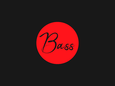 Bass Logo app bass challenge cursive icon logo music red streaming