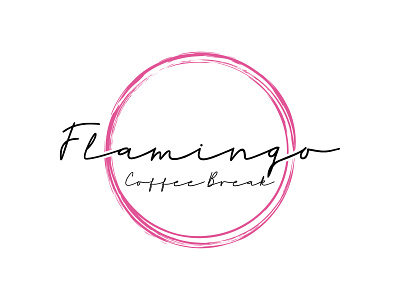 Flamingo Coffee Break badge badge logo coffee flamingo logo logotype pink stain