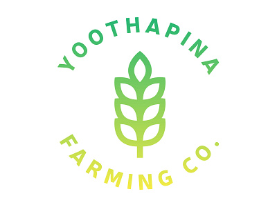 Yoothapina Farming Co. badge farming gradient green logo modern wheat yellow