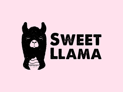 Sweet Llama alpaca cupcake cupcakes design icon illustration llama logo logotype pink sweet