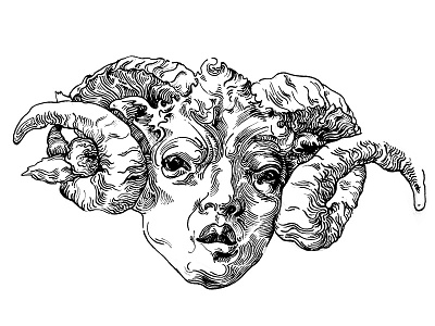 Demon I graphic illustration inkonpaper