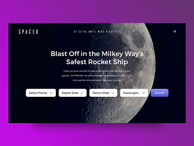 Spaced Challange dannpetty space spacedchallenge uidesign webdesign