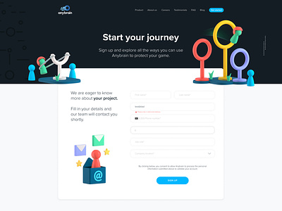 Start Your Journey account beta dashboard design details form landing overview sign up subscribe ui
