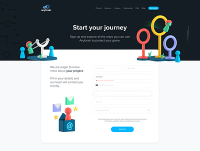 Start Your Journey account beta dashboard design details form landing overview sign up subscribe ui