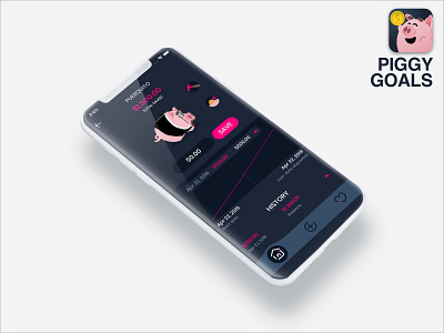 Piggy Goals app app icon app icon design design flat flat design money app piggy ui ui design ux ux design