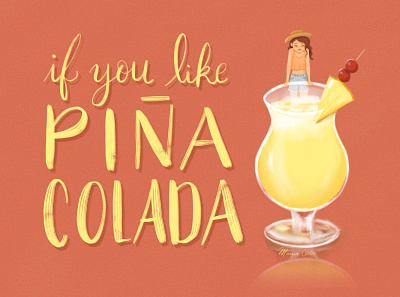 Piña Colada artwork beverage character drink drinks fresh illustration ipad pro ipadproart pina colada pineapple piña procreate procreate art summer summertime