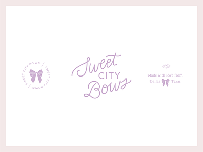 Sweet City Bows branding design feminine identity logo playful script script logo