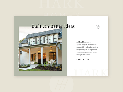 Hark Homes branding clean construction design identity neutral