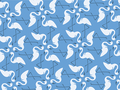 Mingos animal baby blue design flamingo illustration illustrator kids monochrome pattern pattern design wallpaper