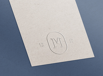 Stamped Monogram M badge branding identity linear logo minimal monogram sophisticated