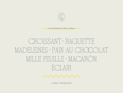 Patisserie branding delicate french monogram pastries serif sophisticated typography