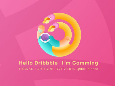 Hello Dribbble astronauti design man rubber space universe