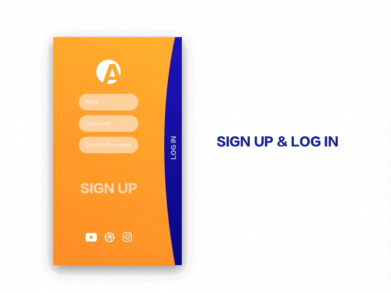 Sign Up & Log In principal sign up log in sketch ui uix