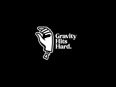 Gravity Hits Hard arm branding broken bone design graphic design hand icon illustration logo logo design skeleton vector
