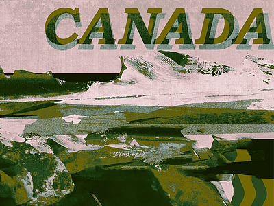 Hello Dribbble! canada collage country debut design first shot mountain nation o canada retro texture vintage