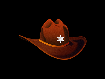 Mayor badge brown cowboy hat mayor