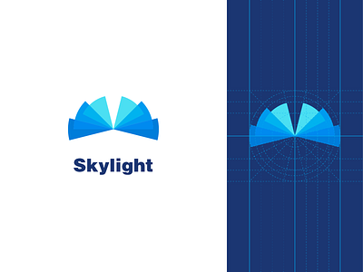 Skylight blue flat light logo semicircle sky