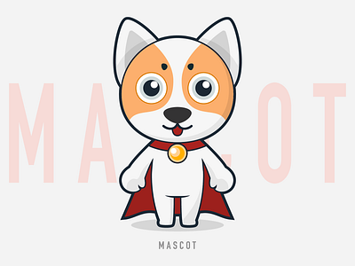 Mascot 03 character cloak dog fly illustration keji lovely mascot superpower white