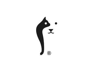 Negative Space Animal Logo - Cat and Dog