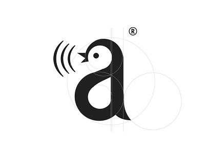 Letter "a" / Bird / Logo Design symbol
