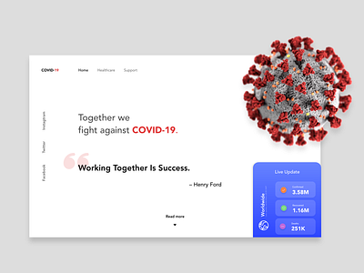 COVID-19 Website for Live Update design ui ux web