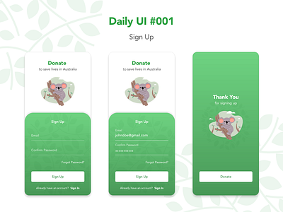 Daily UI #001 sign up ui challenge