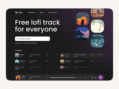 Lofi Track Free Download Platform - Design Exploration