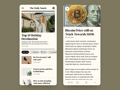 News Newspaper Article UI - Design Exploration