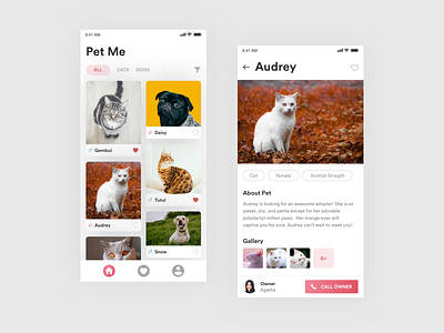 Pet Adoption Apps - Design Exploration cat clean dog exploration pet ui ux weeklyui