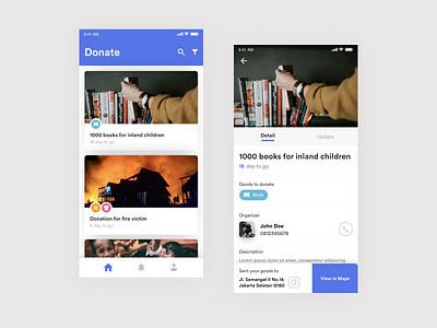 Goods Donation - Design Exploration apps donate donation exploration goods simple ui ux weekly
