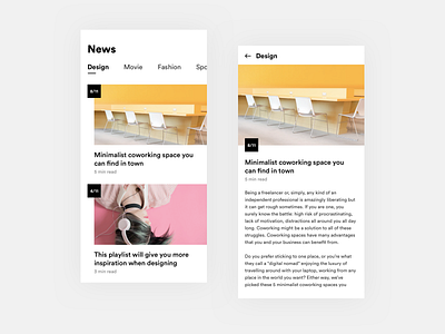 News Apps - Design Exploration apps blog clean news ui ux