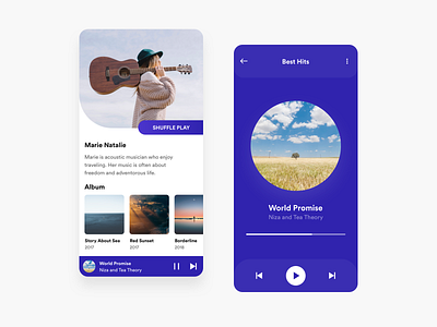 Music Player Apps - Design Exploration apps clean mobil music player ui ux