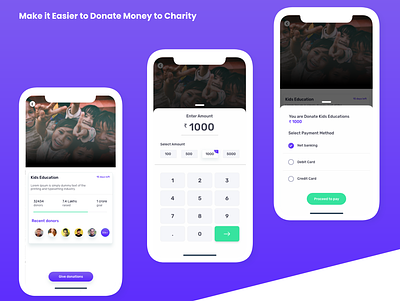 Donate Money to Charity akashmishra app design donate money ui ui design uiux ux